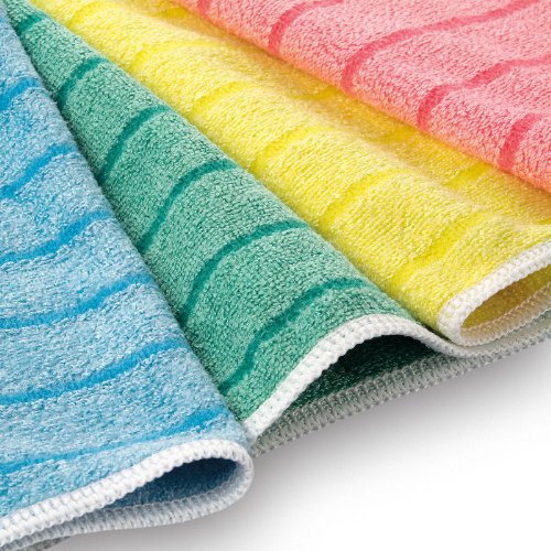 POLYCLEAN Micro-Stripe Universal-Microfasertuch 40×30 cm, 10 Stück im PowerPack für Haushalt, Auto und Hobby - 7