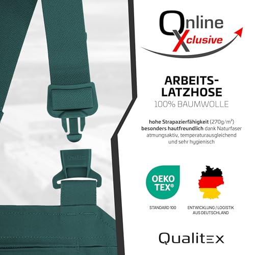 Qualitex Arbeits-Latzhose BW 270 – mehrere Farben 50,Grün - 7