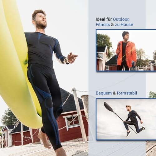 Sport Funktionswäsche Herren Langarm Hemd Seamless von celodoro schwarz/blau Größe: L / XL - 5