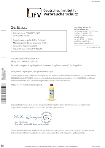Profi-Glasreiniger, Konzentrat, 250 ml | Für alle Glatt- und Glasflächen | Fensterreiniger mit Lotuseffekt | Tierversuchsfreies Produkt von GlasRein - 9